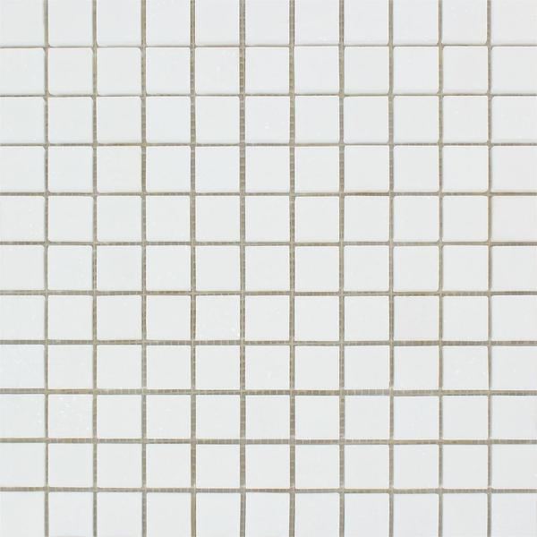 1 x 1 Honed Thassos White Marble Mosaic Tile