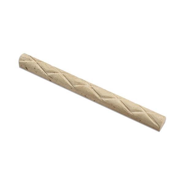 1 x 12 Honed Ivory Travertine Diamond Rope Liner