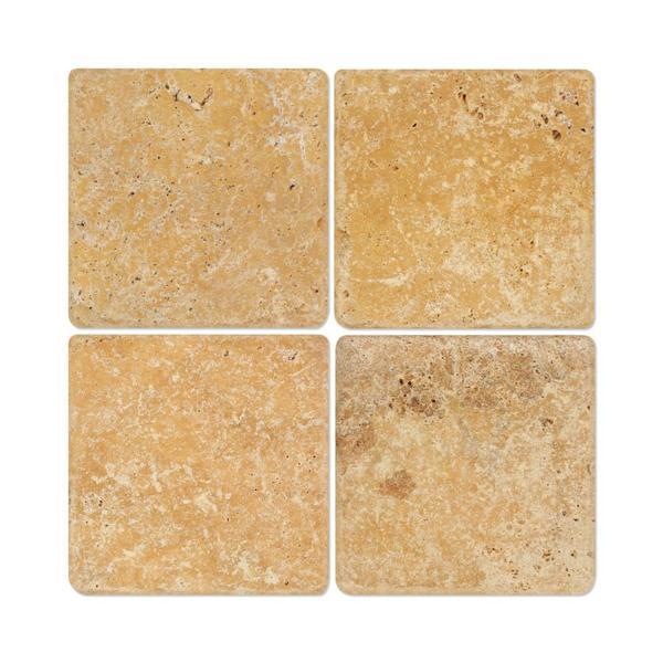 12 x 12 Tumbled Gold Travertine Tile