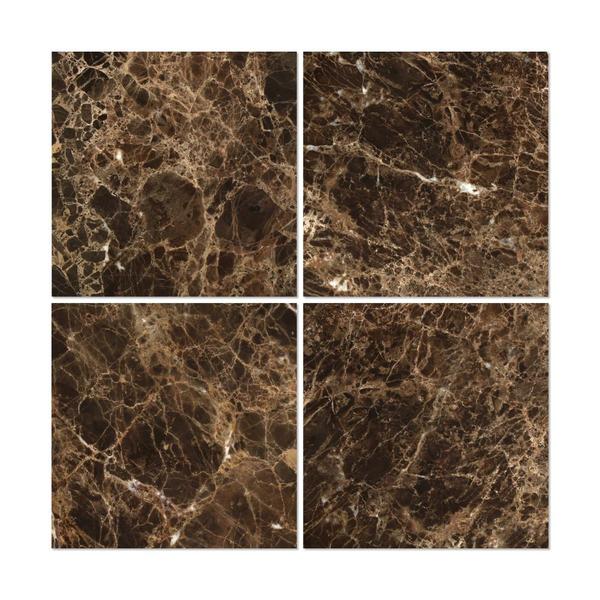 18 x 18 Polished Emperador Dark Marble Tile