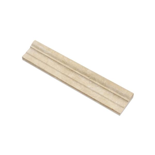 2 1/2 x 12 Honed Durango Travertine Double-Step Chair Rail Trim