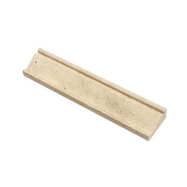 2 1/2 x 12 Honed Ivory Travertine Crown Molding