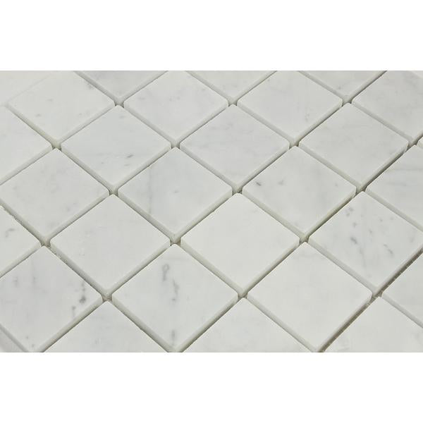 2 x 2 Honed Bianco Carrara Marble Mosaic Tile