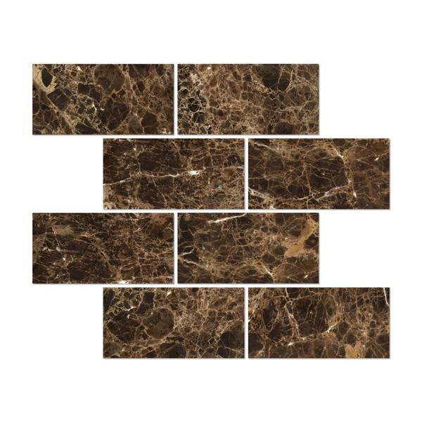 6 x 12  Polished Emperador Dark Marble Tile