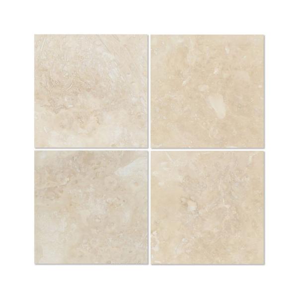 6 x 6 Honed Ivory Travertine Tile