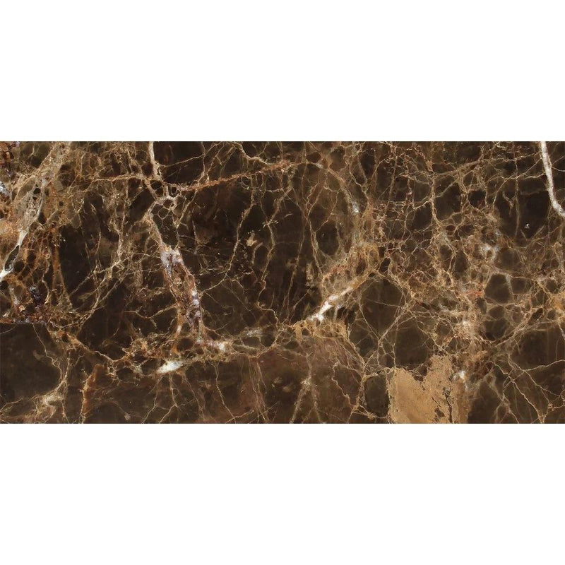 6x12  Polished Emperador Dark Marble Tile