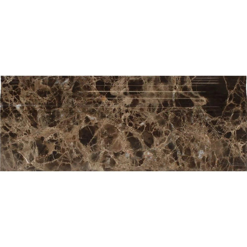 4 3/4x12 Polished Emperador Dark Marble Baseboard Trim