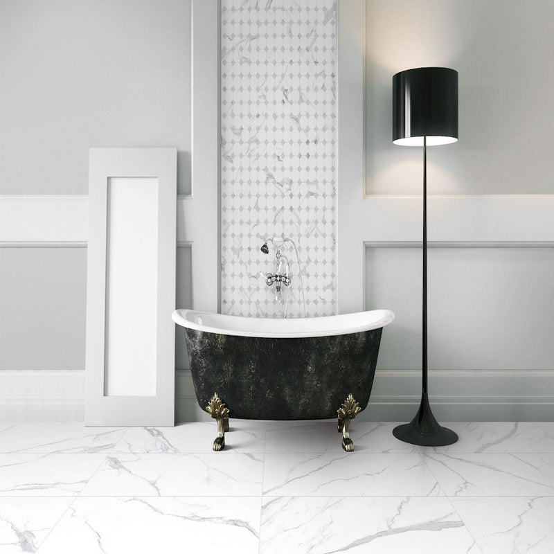 24x48 Statuario Porcelain Tile Vallelunga Collection