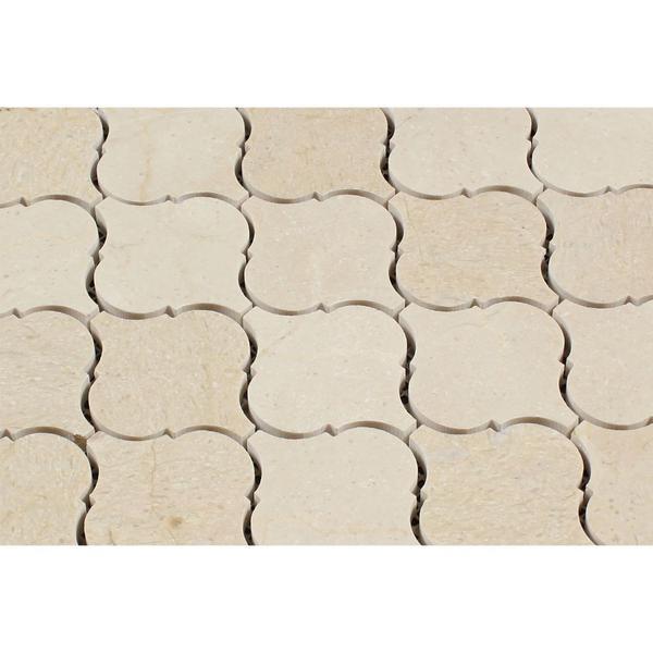 Crema Marfil Polished Marble Lantern Mosaic Tile