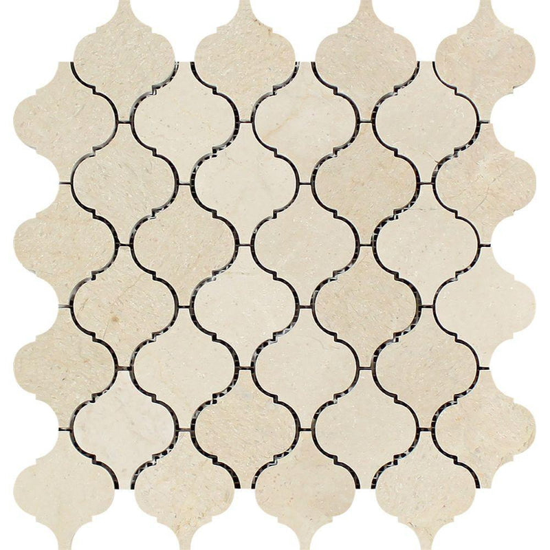 Crema Marfil Polished Marble Lantern Mosaic Tile