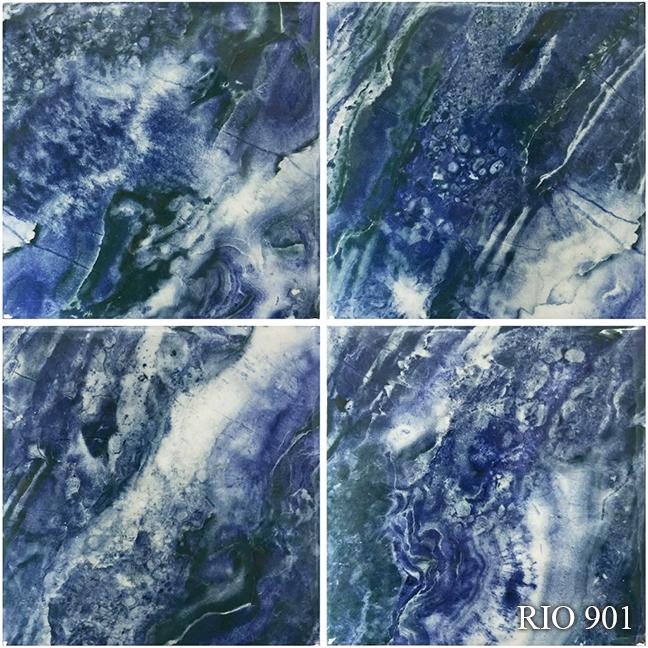 Rio Persian Blue 6 x 6 Pool Tile Series